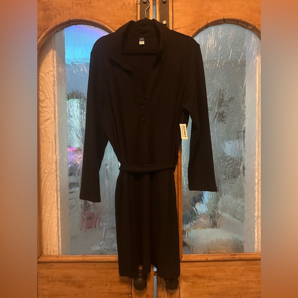 Old Navy Black Polo Collar Sheath Dress
